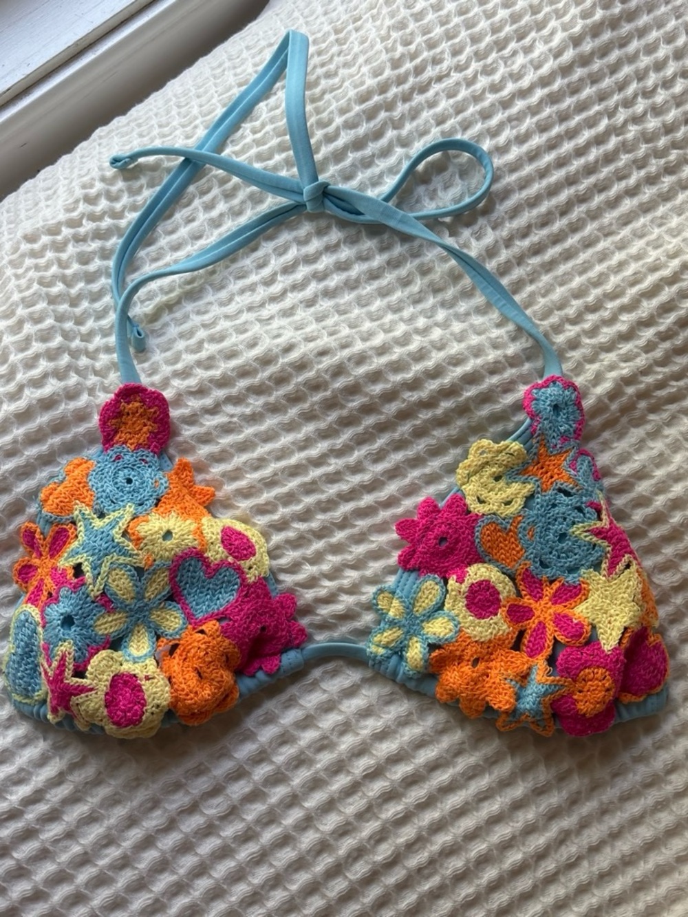 Target Crochet Floral Triangle Bikini Top — Multicolor